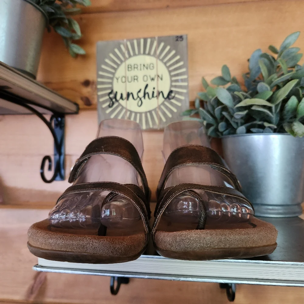 Aetrex Izzy‎ Sparkle Faux Leather Metallic Comfort Arch Support Sandals Sz 6-6.5